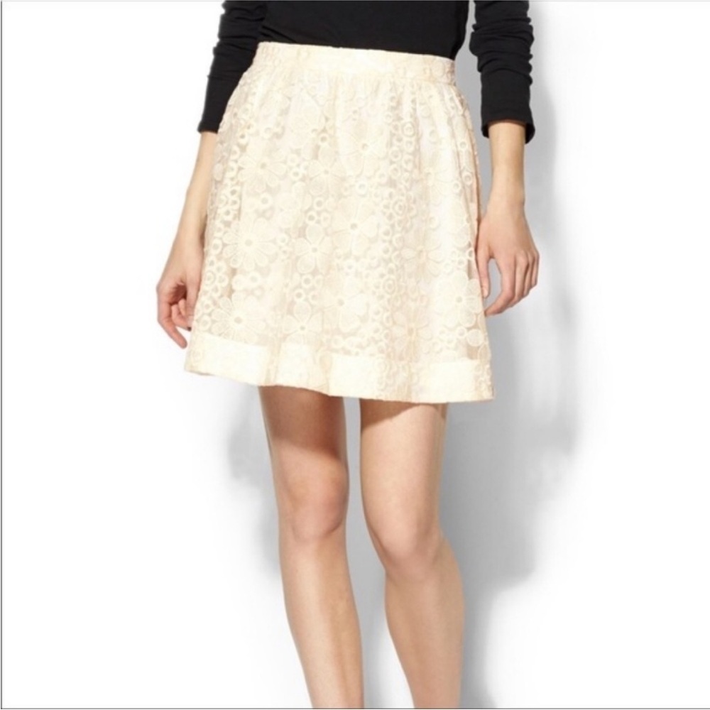 Women's Lace A-Line Skirt in Cream